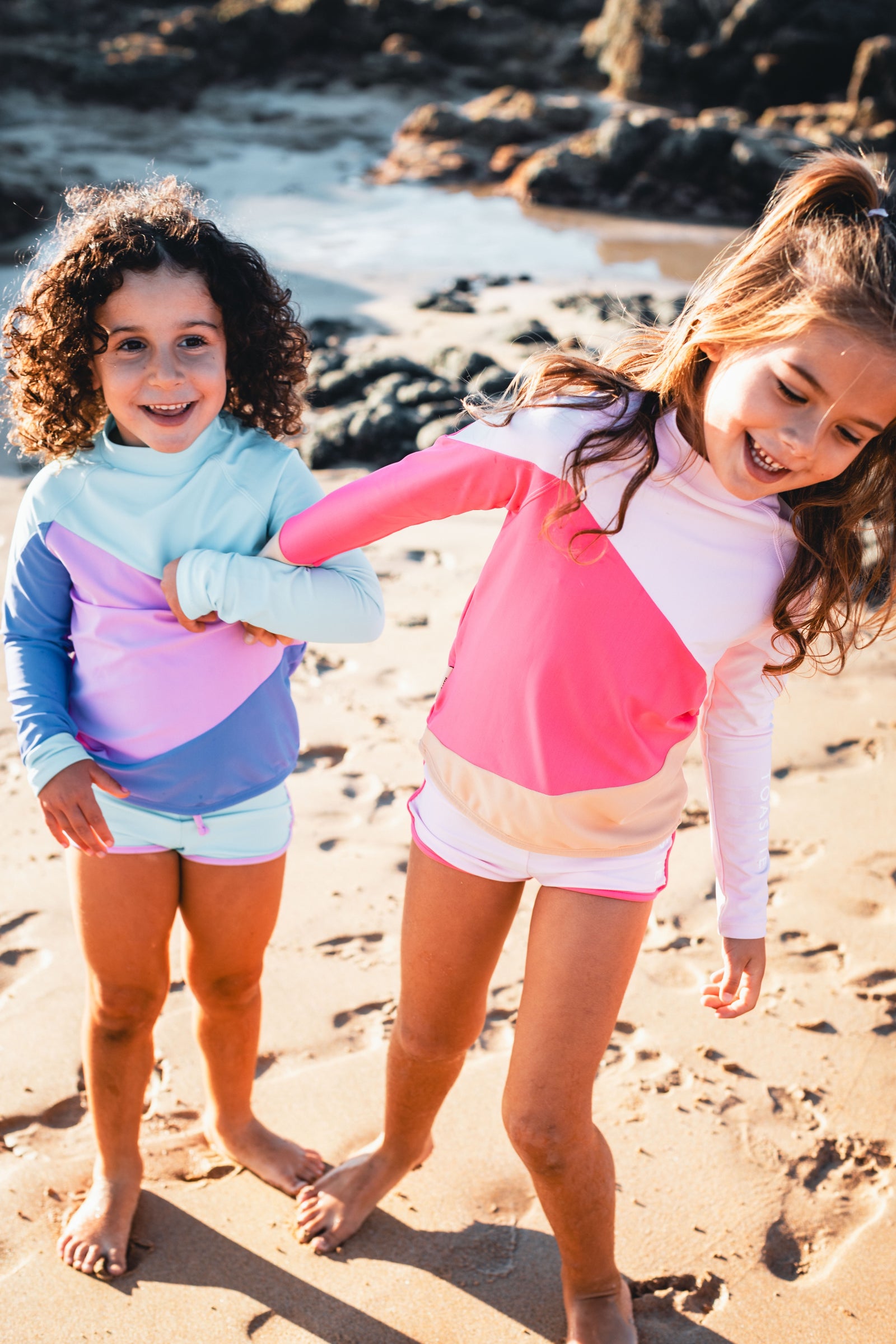 girls bright pink swimwear