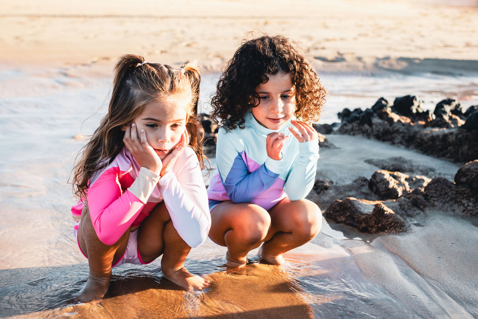 SPF50 girls swim shorts and top