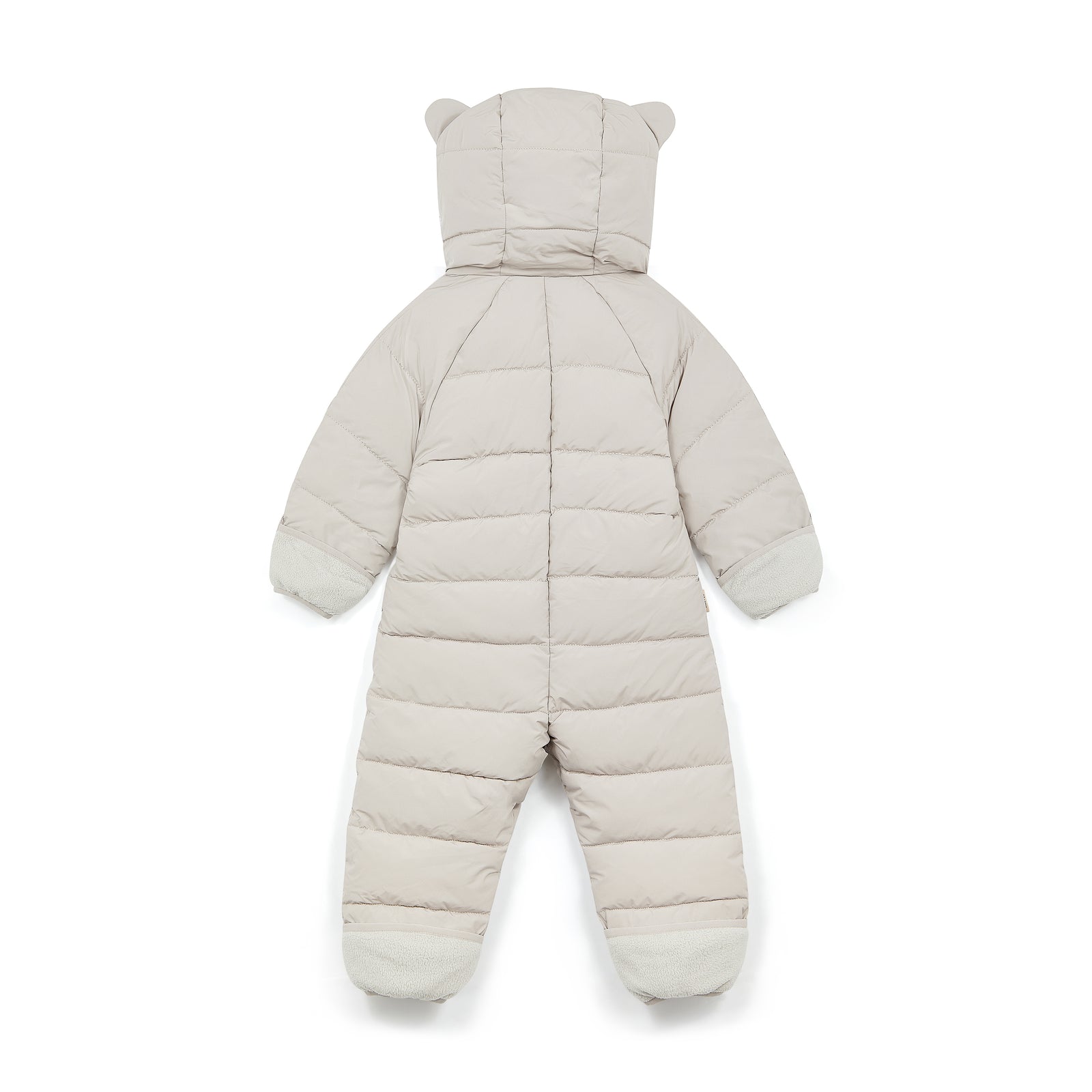 Fur Trim Quilted Onesie | Winter White