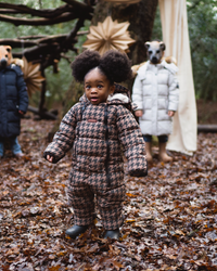 Quilted Onesie | Toffee Houndstooth