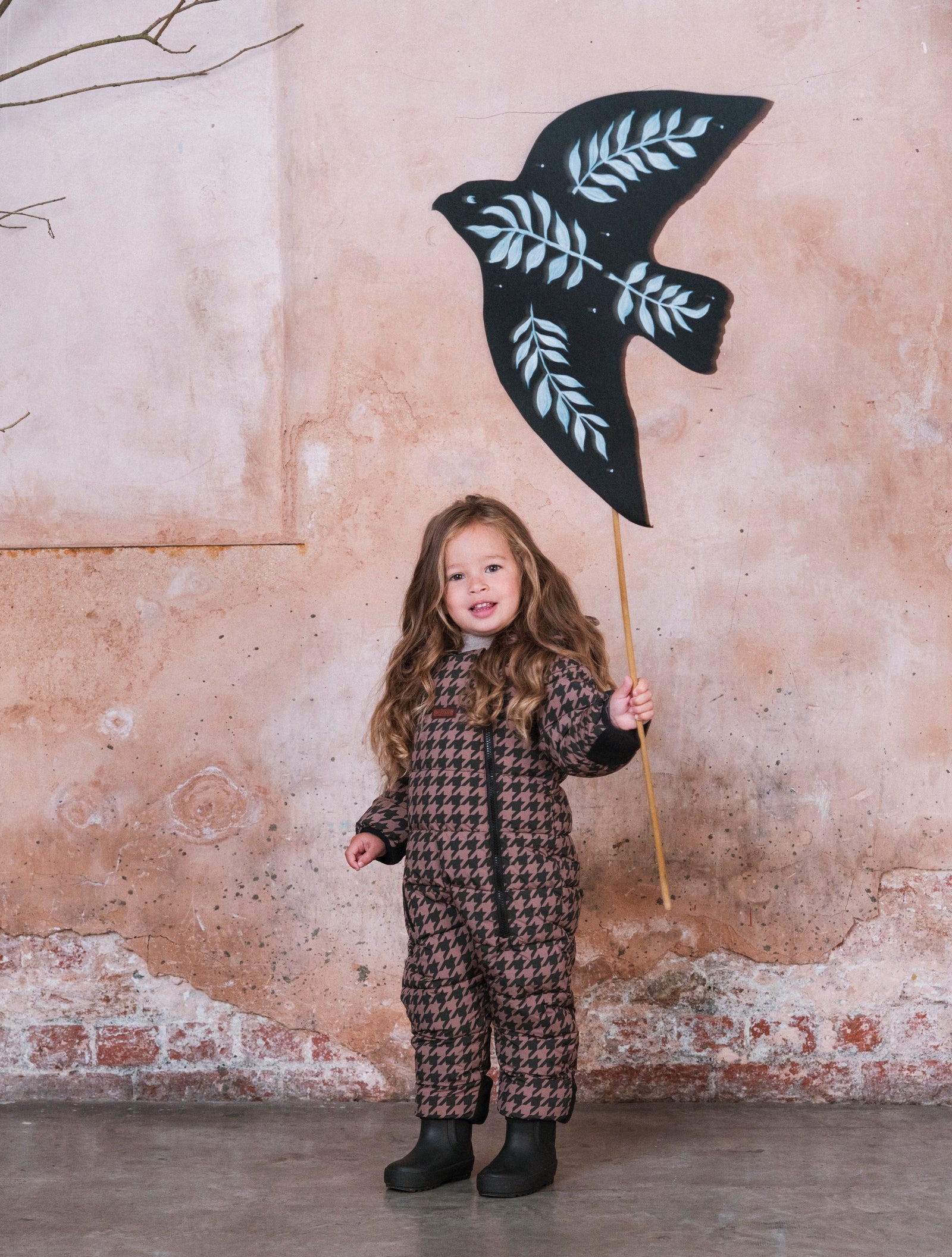 Quilted Onesie | Toffee Houndstooth