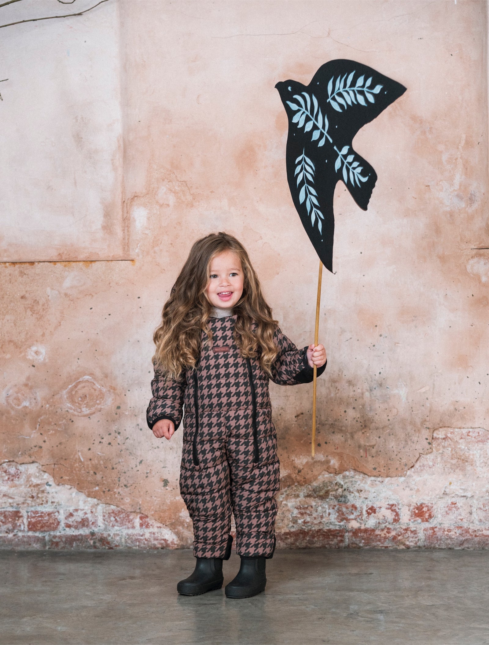 Quilted Onesie | Toffee Houndstooth