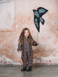Quilted Onesie | Toffee Houndstooth