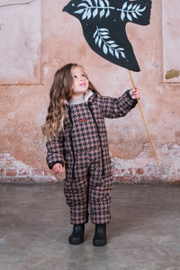 Quilted Onesie | Toffee Houndstooth