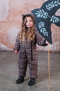 Quilted Onesie | Toffee Houndstooth
