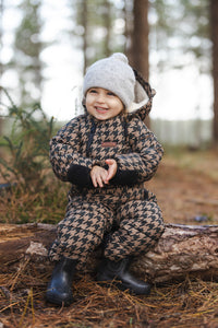 Quilted Onesie | Toffee Houndstooth