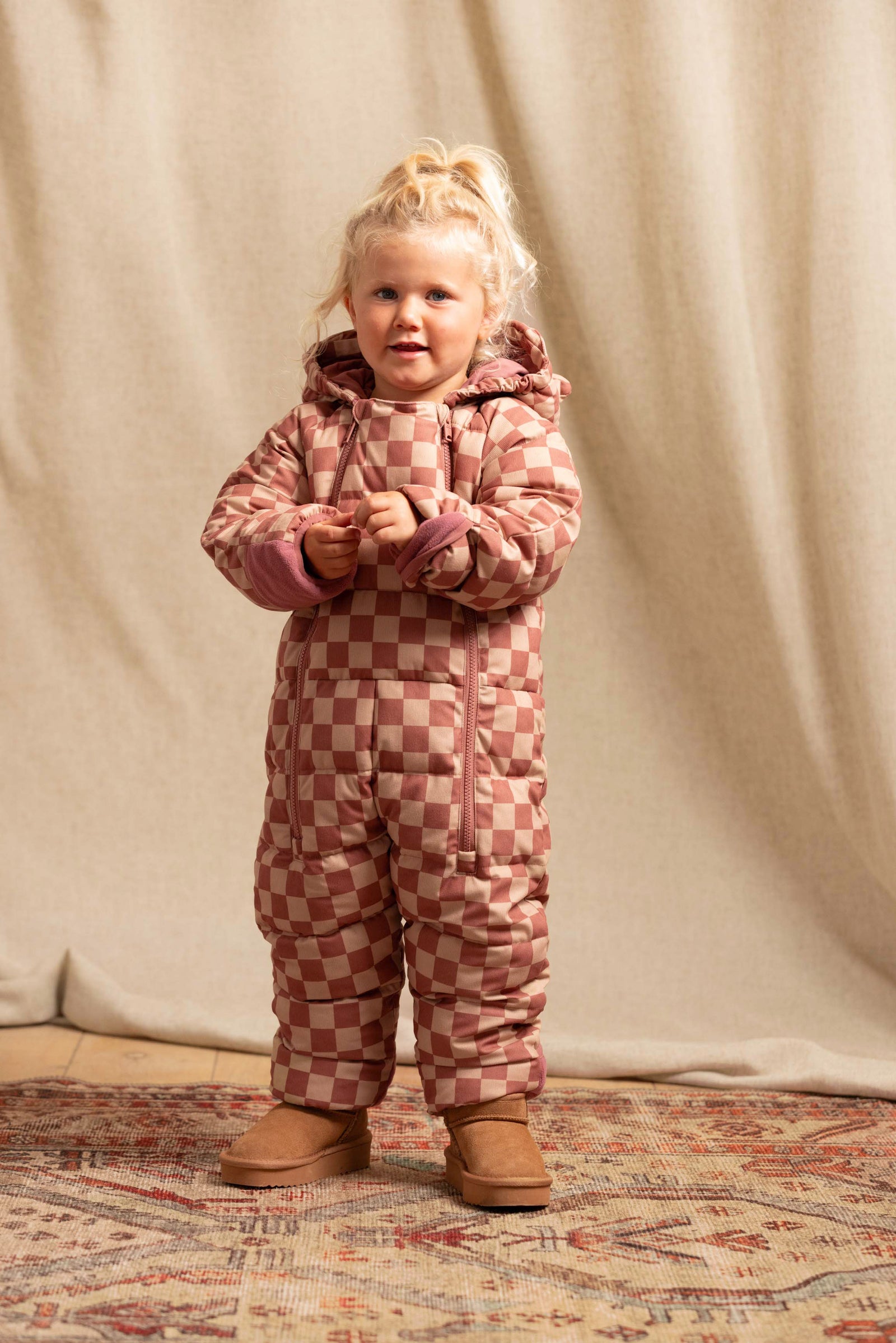 Quilted Onesie | Pink Micro Cord