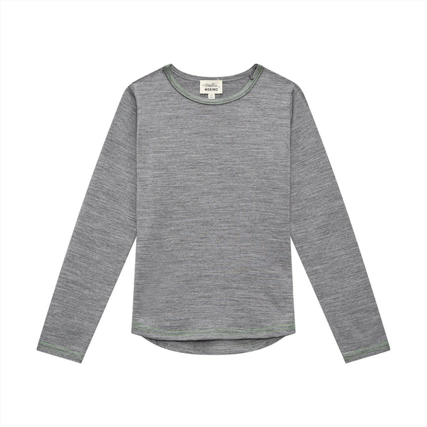 Smalls Merino Long Sleeve Top | Grey Marle