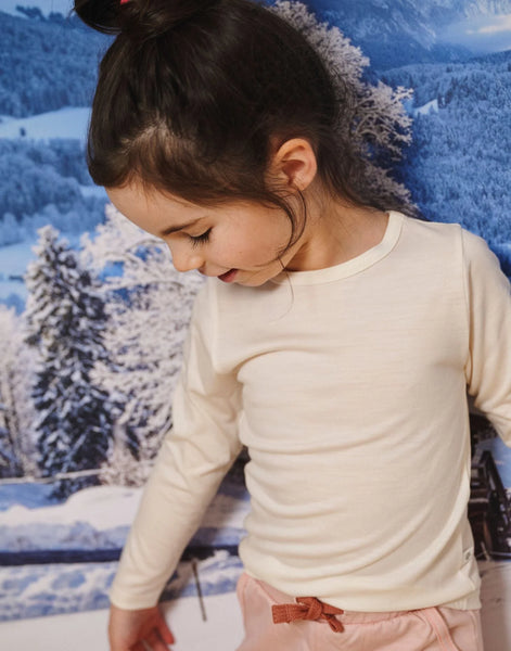 Smalls Merino Long Sleeve Top | Ivory White