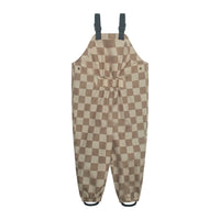 All Season Waterproof Dungaree | Caramel Checkerboard