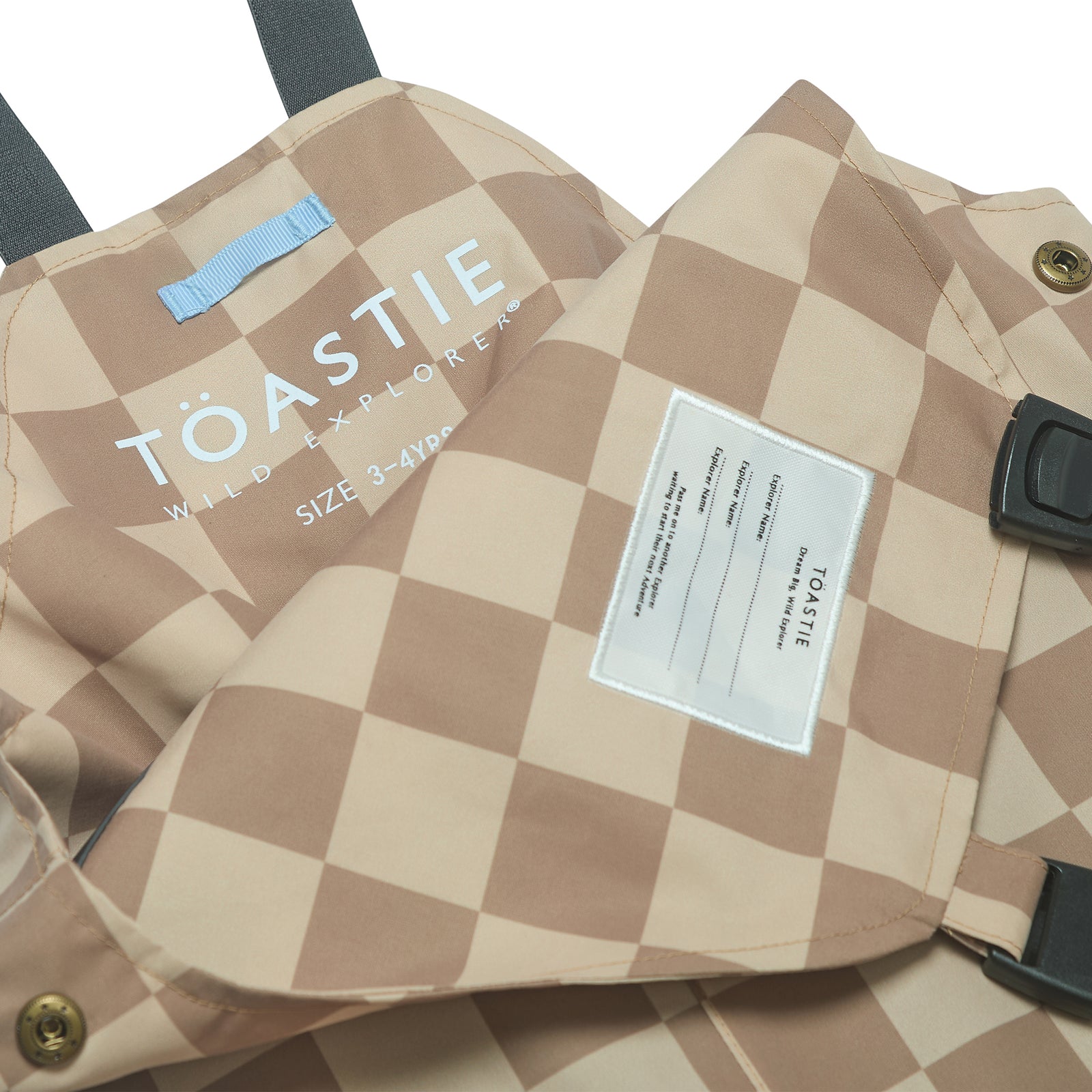All Season Waterproof Dungaree | Caramel Checkerboard
