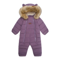 Fur Trim Quilted Onesie | Mauve