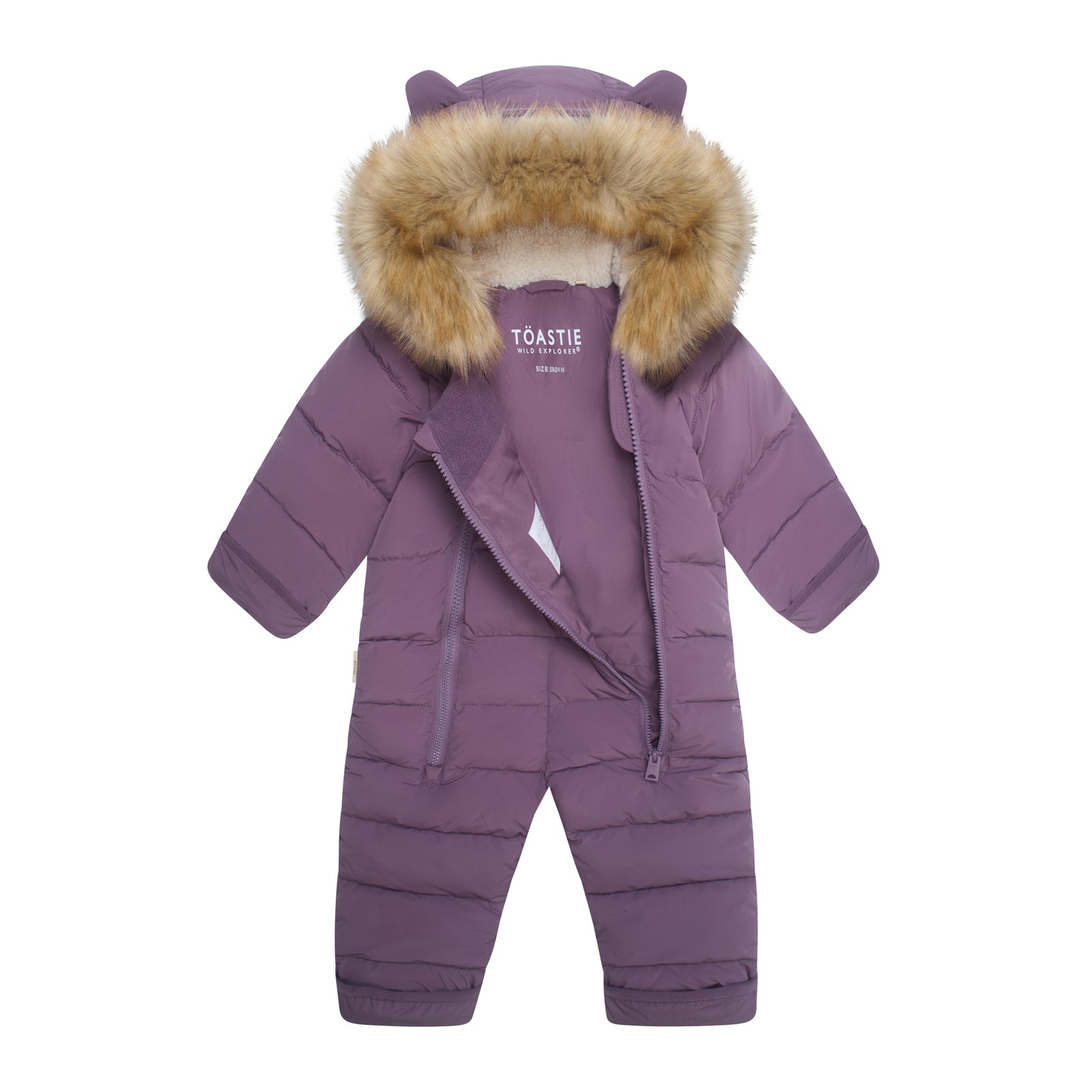 Fur Trim Quilted Onesie | Mauve