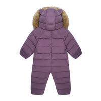 Fur Trim Quilted Onesie | Mauve