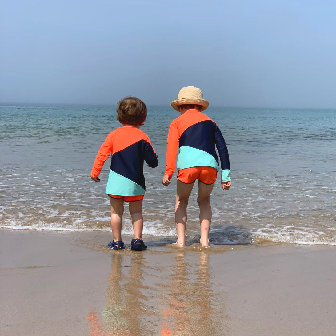 UV Protector Swim Top | Orange Sky