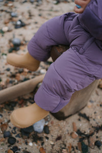 Fur Trim Quilted Onesie | Mauve