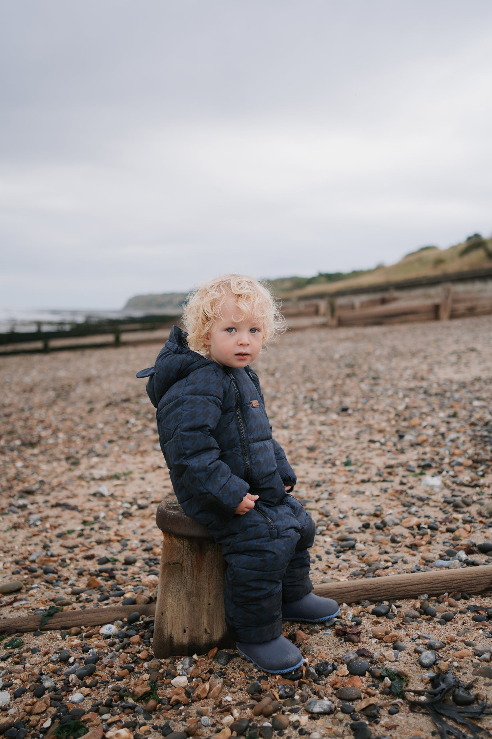 Quilted Onesie | Midnight Houndstooth