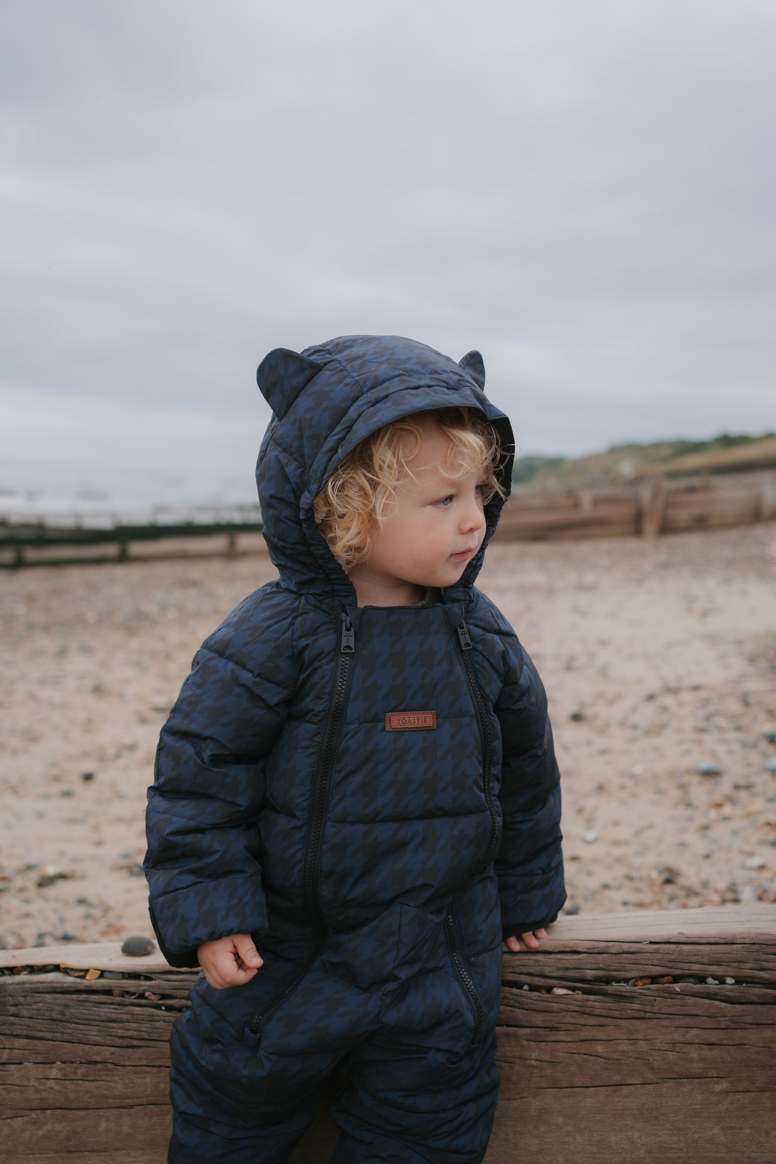 Quilted Onesie | Midnight Houndstooth