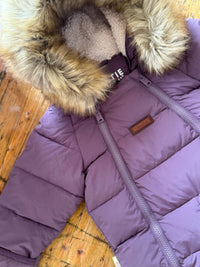 Fur Trim Quilted Onesie | Mauve