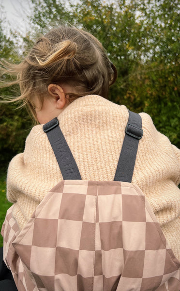 All Season Waterproof Dungaree | Caramel Checkerboard