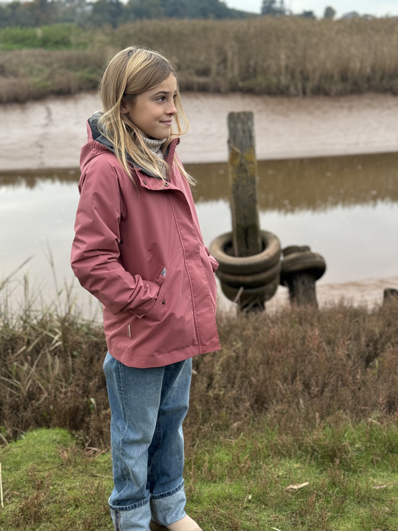 Dusky pink raincoat online