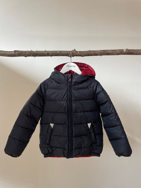 PRELOVED EcoReversible Puffer Wet Look Red | Navy (5-6 YRS)