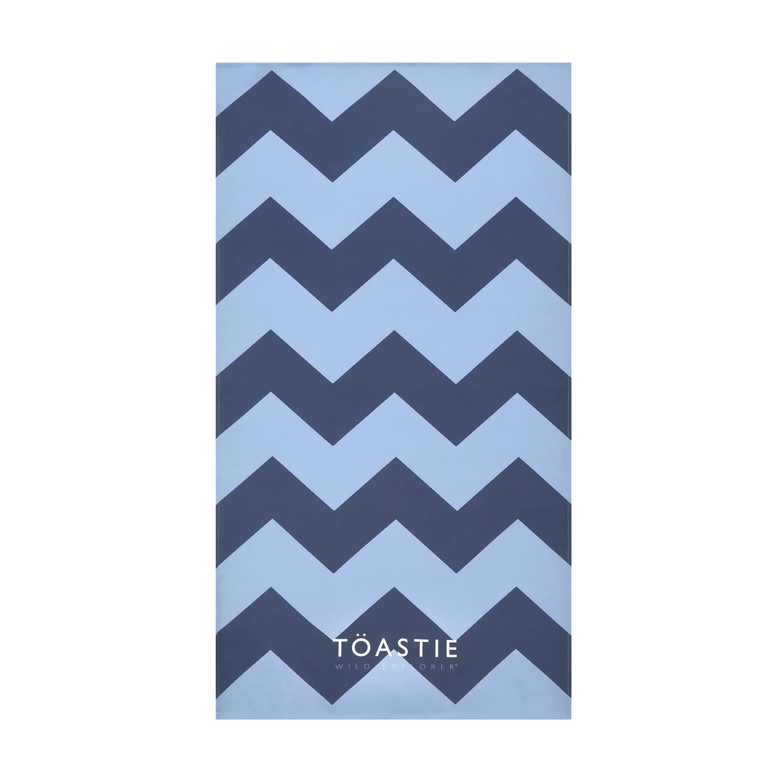 Printed Microfibre Towel | Blue Chevron