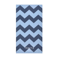 Printed Microfibre Towel | Blue Chevron