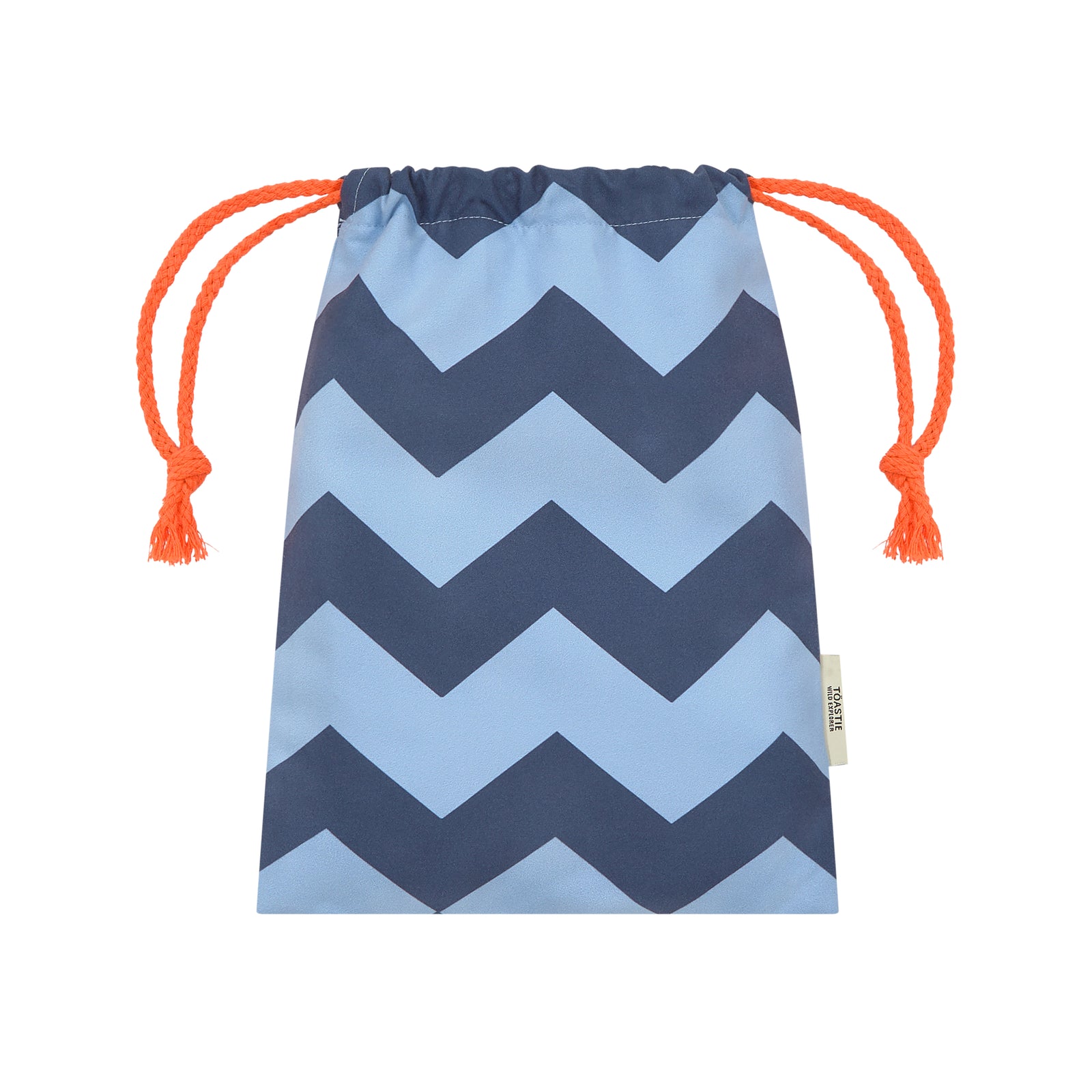 Printed Microfibre Towel | Blue Chevron