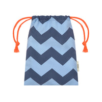 Printed Microfibre Towel | Blue Chevron