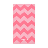 Printed Microfibre Towel | Pink Chevron