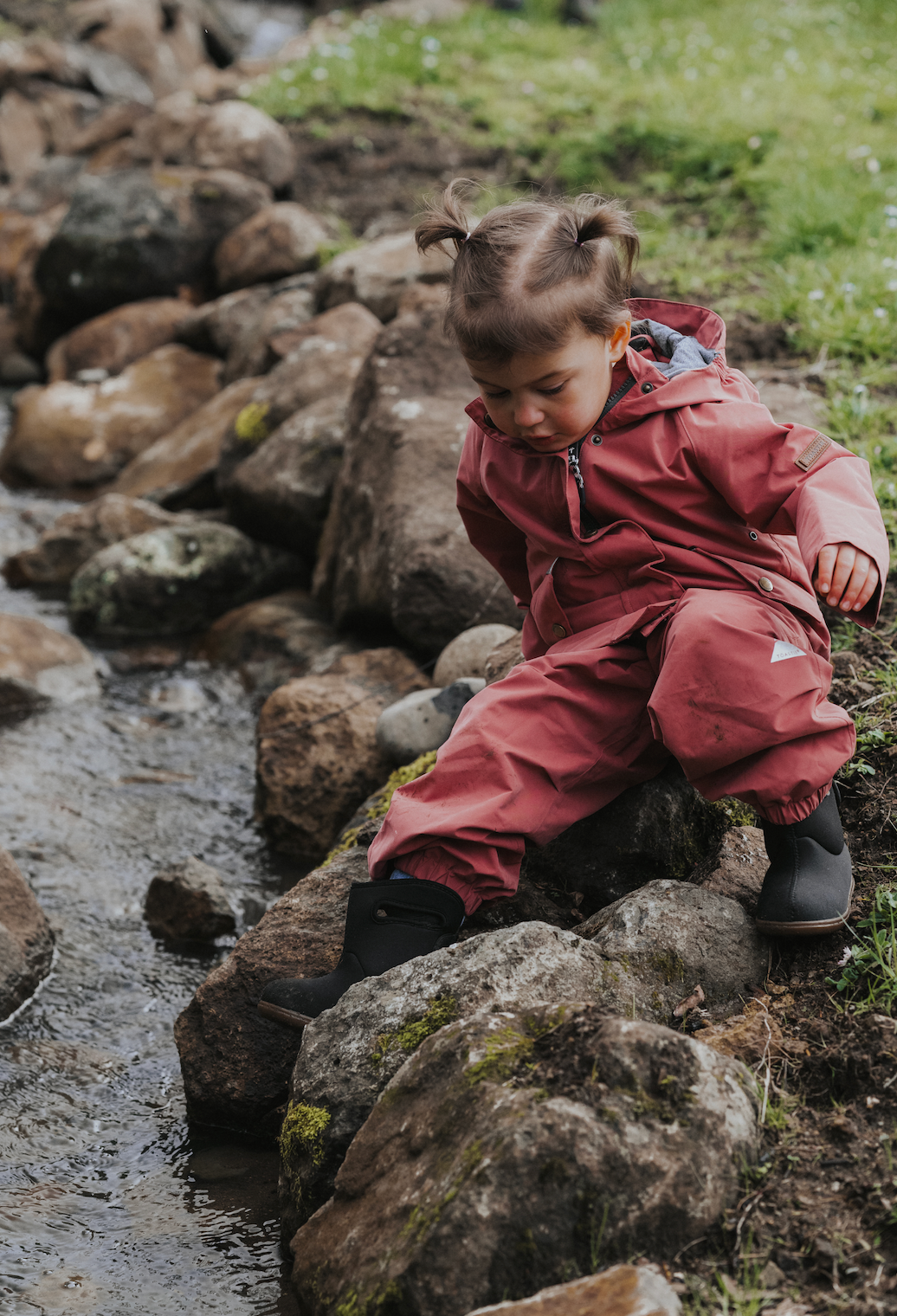 All Season Waterproof Dungarees | Dusky Pink