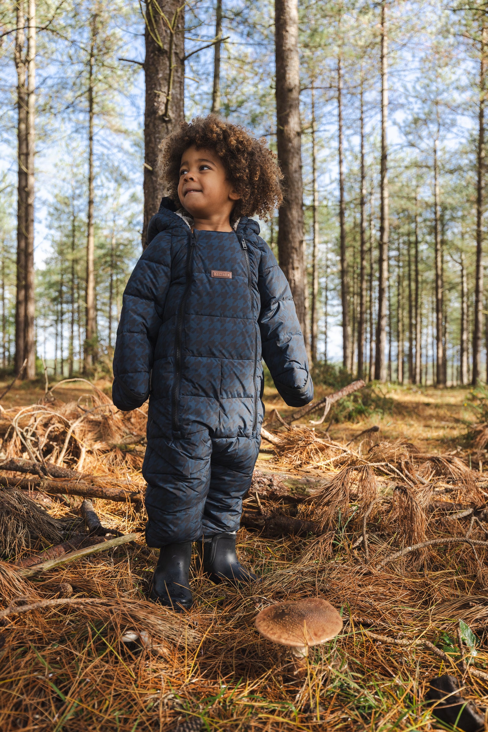 Quilted Onesie | Midnight Houndstooth