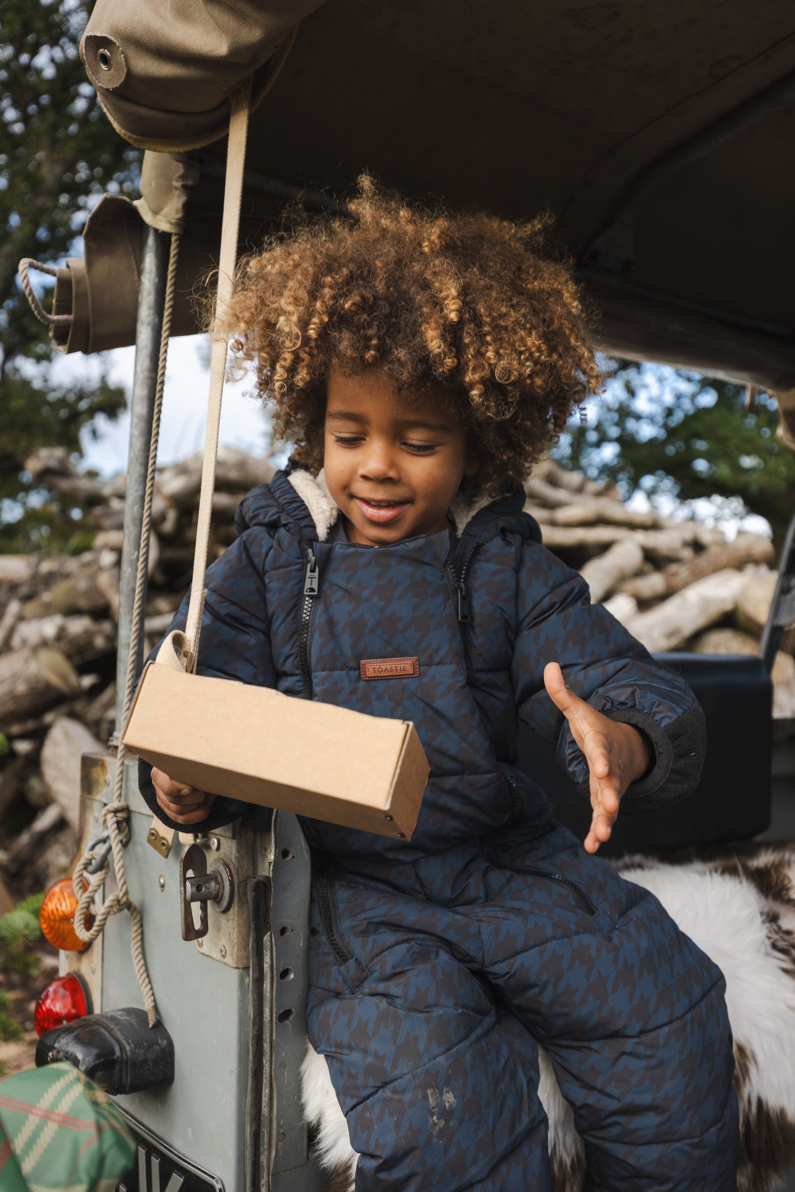 Quilted Onesie | Midnight Houndstooth