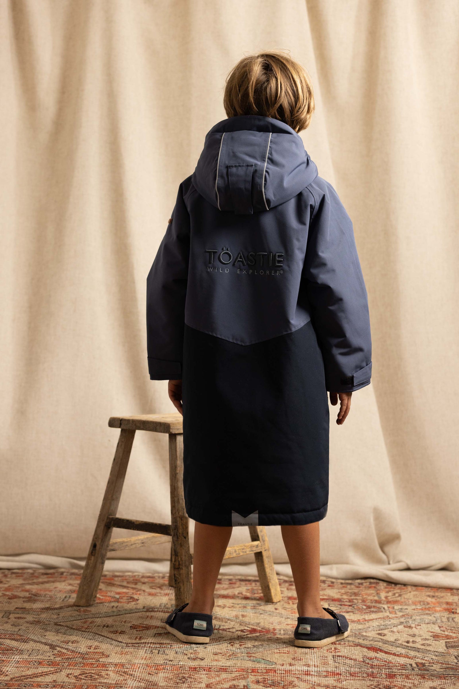 Kids Weatherproof Changing Robe | Navy