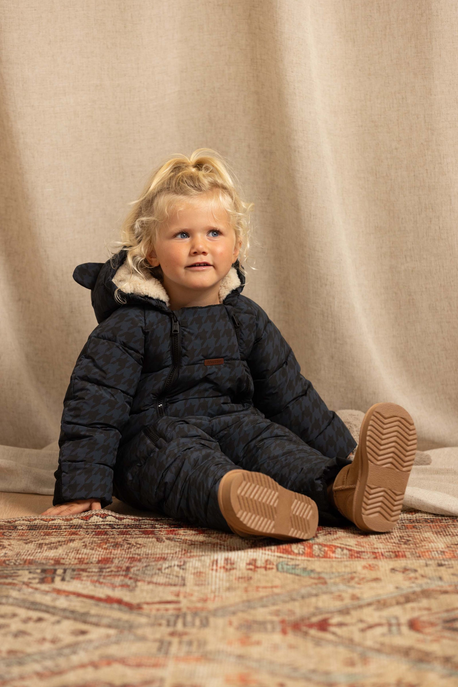 Quilted Onesie | Midnight Houndstooth