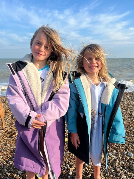 sherpa lined kids changing robe