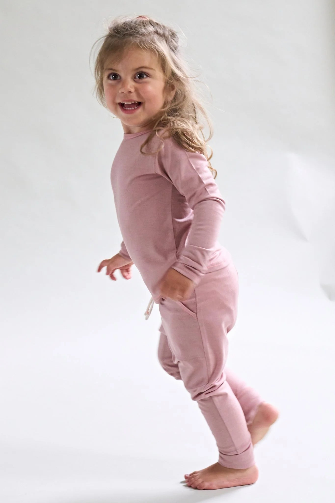 Smalls Merino Long Sleeve Top  | Dusky Rose