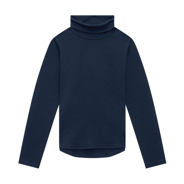 Smalls Merino Wool Kids Base Layer, Polo Neck | French Navy