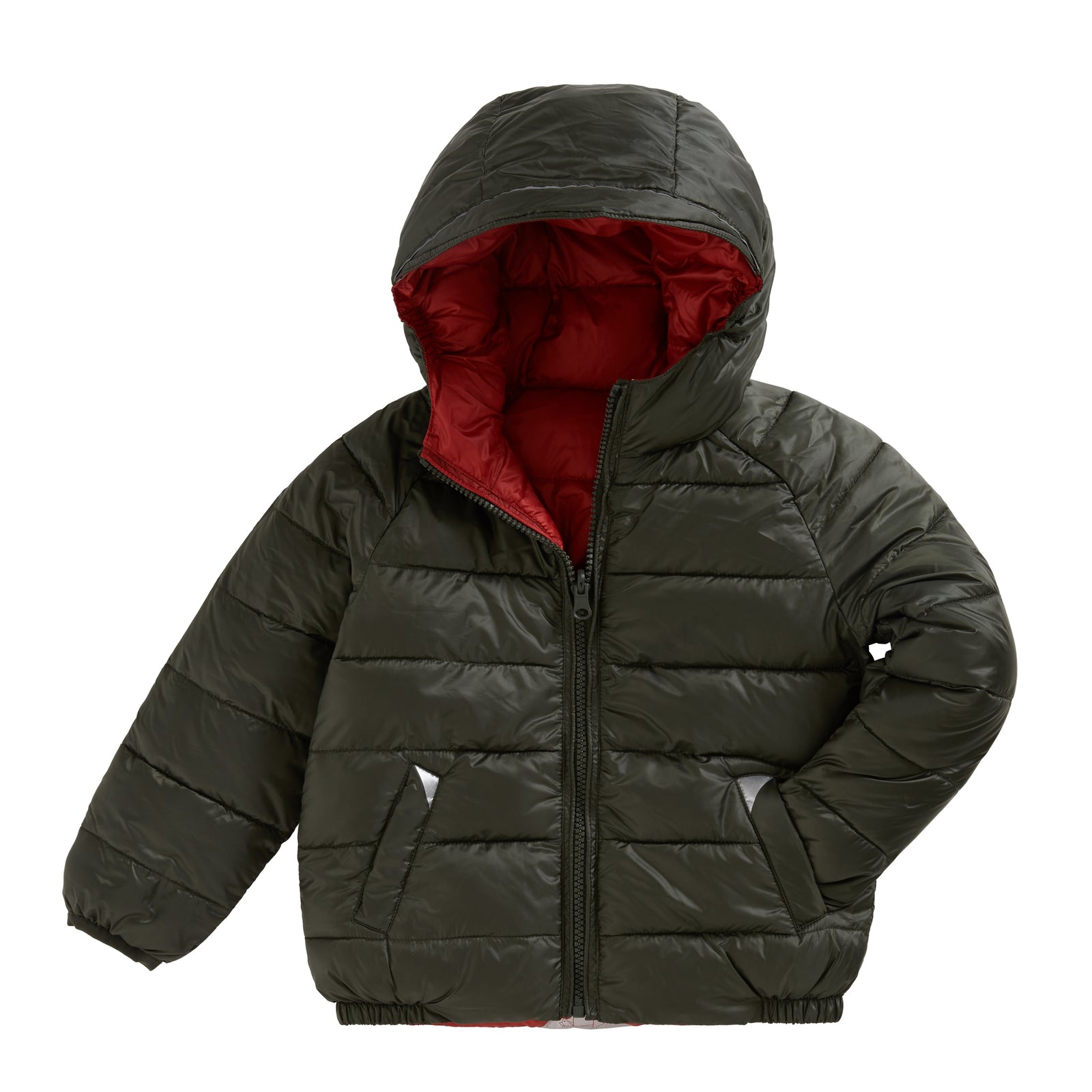 KHAKI | PERSIMMON REVERSIBLE PUFFER - Töastie 