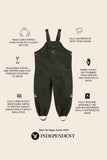 Olive Waterproof Dungarees