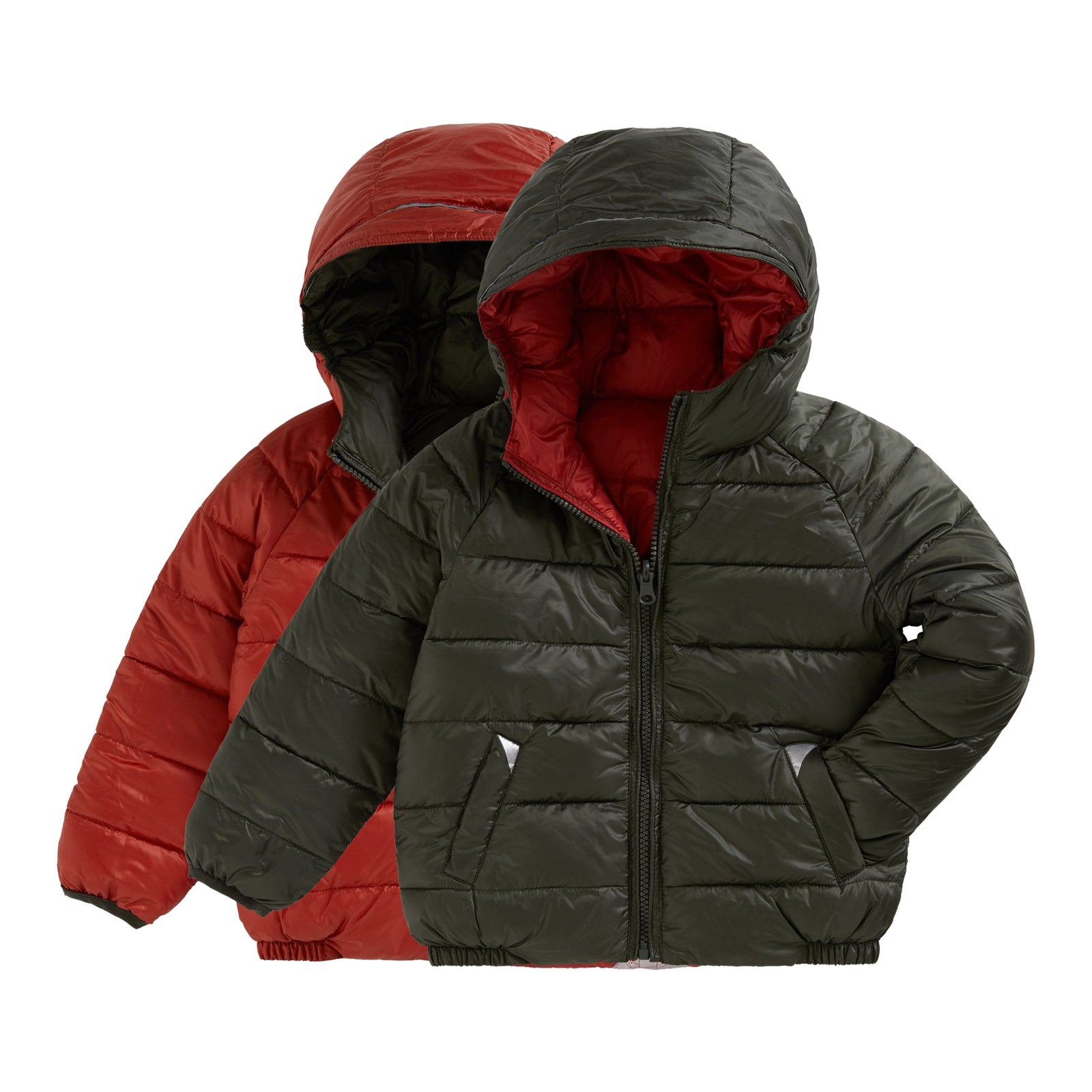 Khaki | Persimmon EcoReversible Puffer