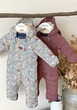 Wild Blue Rose Garden Quilted Onesie