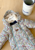 Wild Blue Rose Garden Quilted Onesie